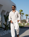 Pantalone BALI bianco LINO