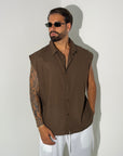Camicia MIAMI Lino marrone