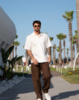 Pantalone BALI marrone LINO