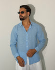 Camicia CAPRI azzurra Lino