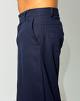 Pantalone CAPRI lino blu