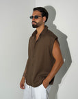 Camicia MIAMI Lino marrone