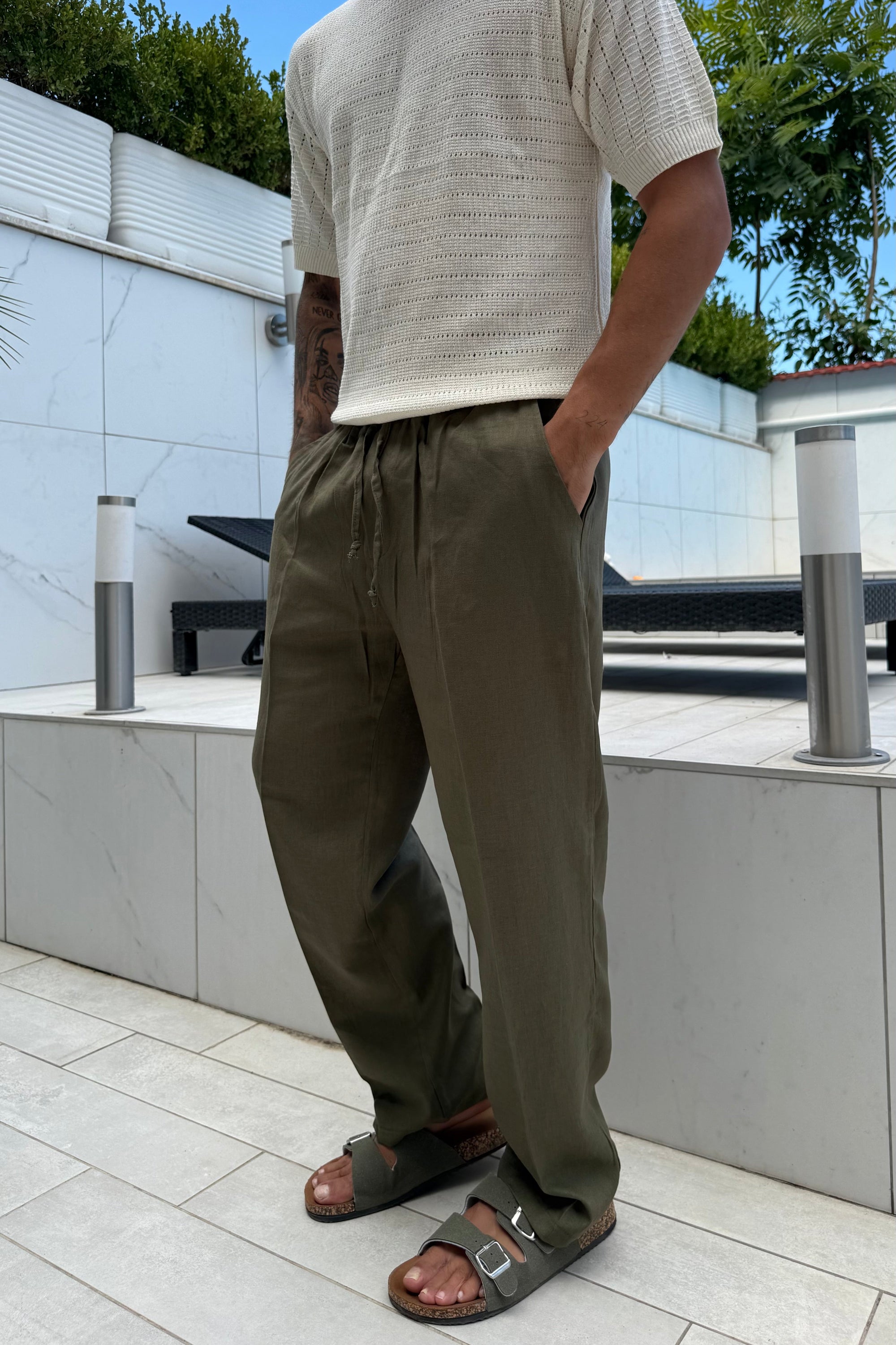 Pantalone LINO verde