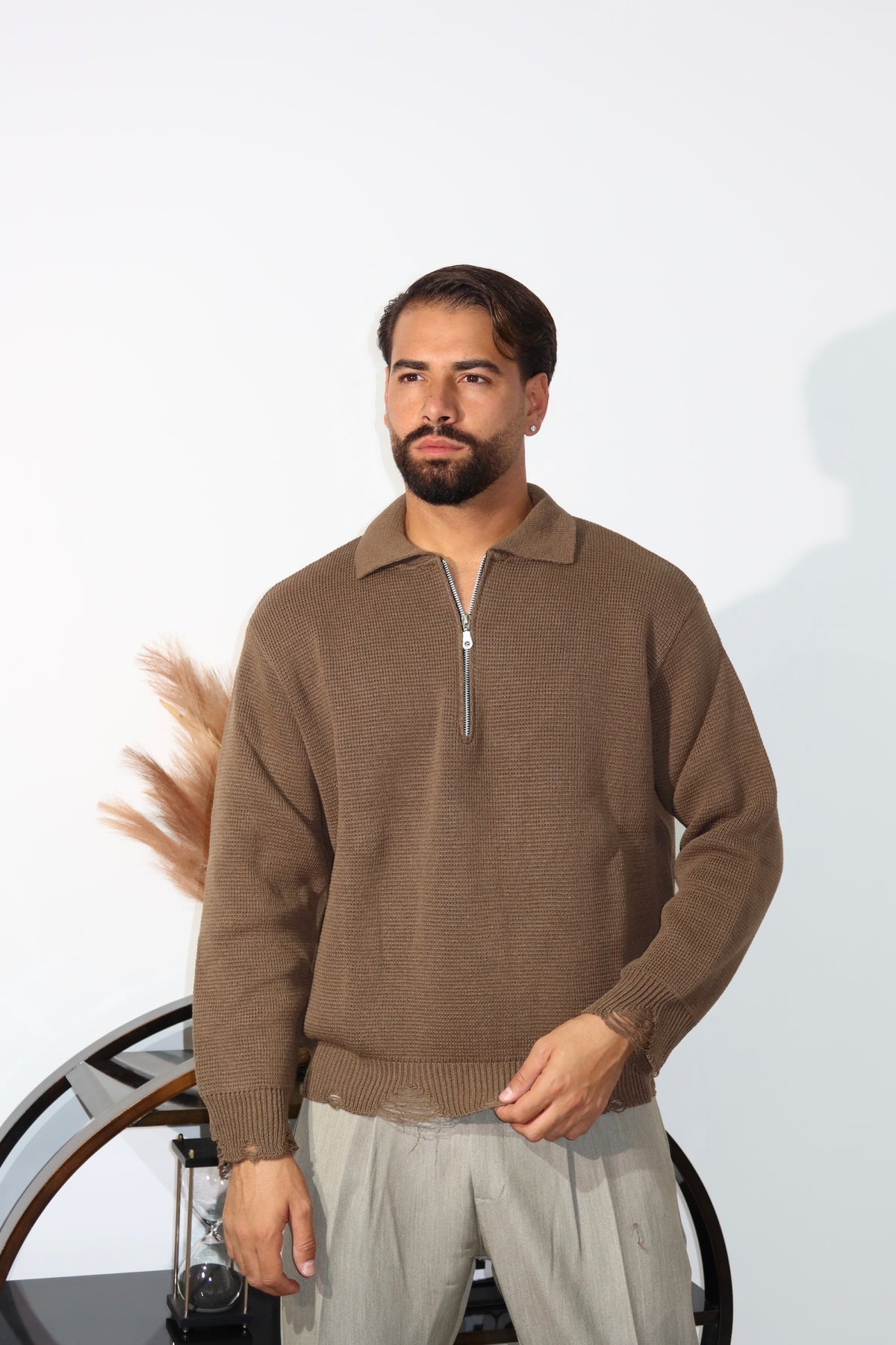 Polo AZUL marrone