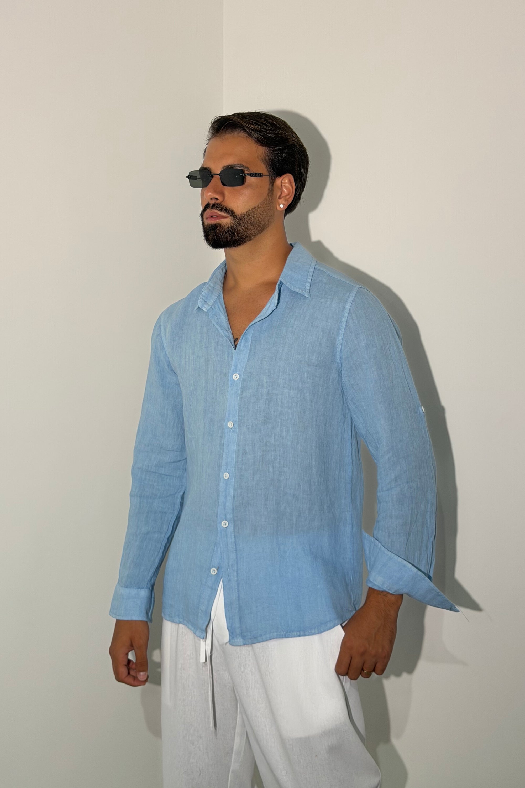 Camicia CAPRI azzurra Lino