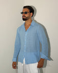 Camicia CAPRI azzurra Lino