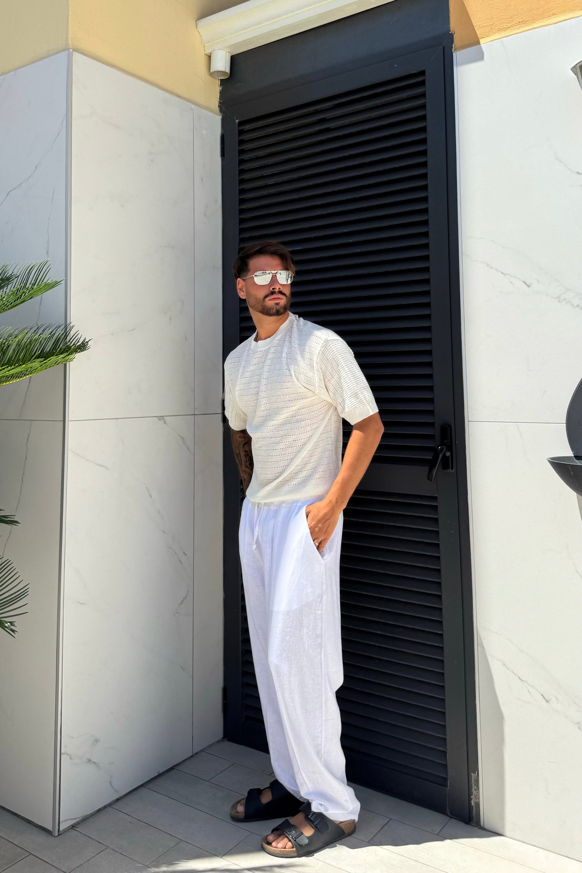 Pantalone LINO bianco