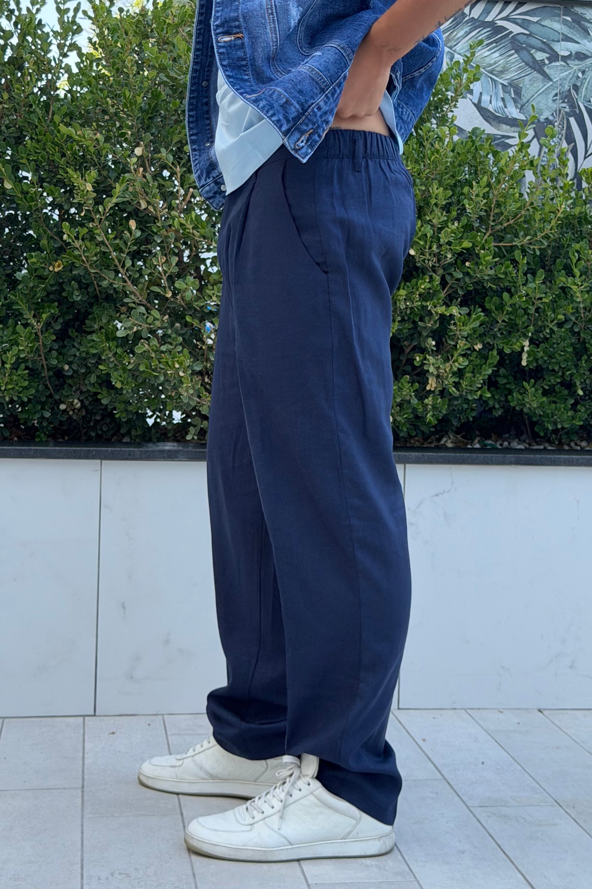 Pantalone LINO blu