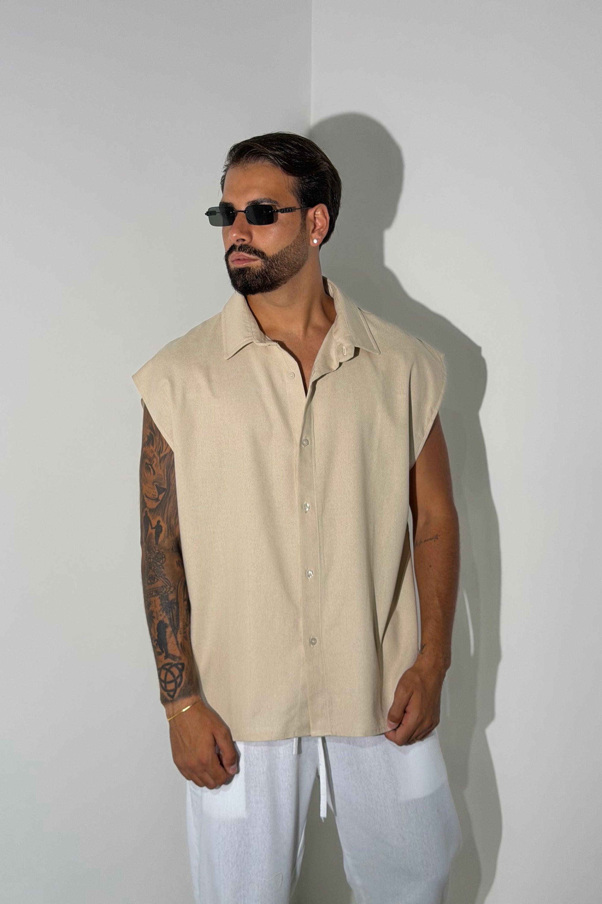 Camicia MIAMI Lino beige