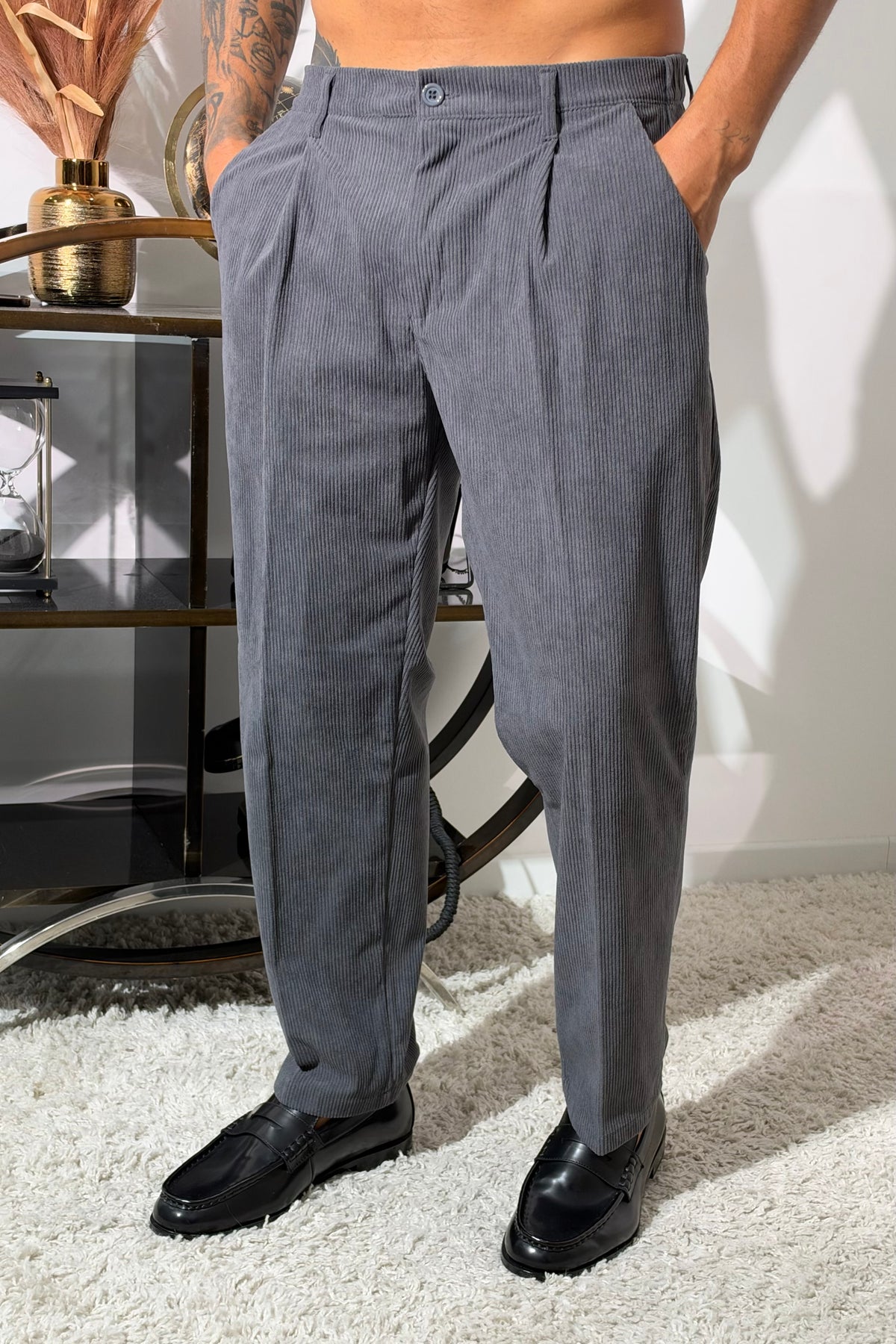 Pantalone VELLUTO grigio
