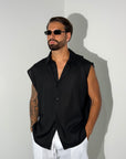 Camicia MIAMI lino nera