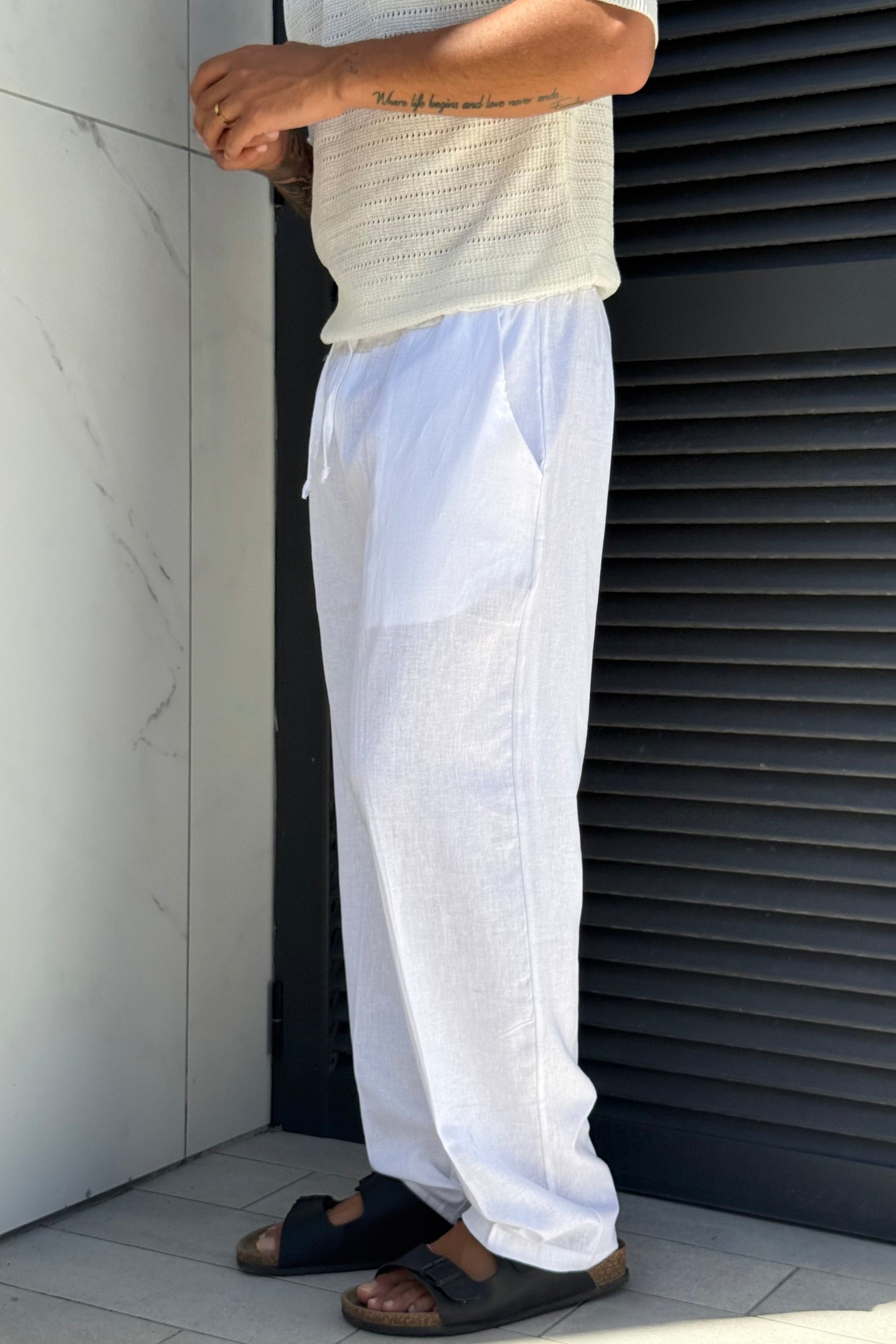Pantalone LINO bianco