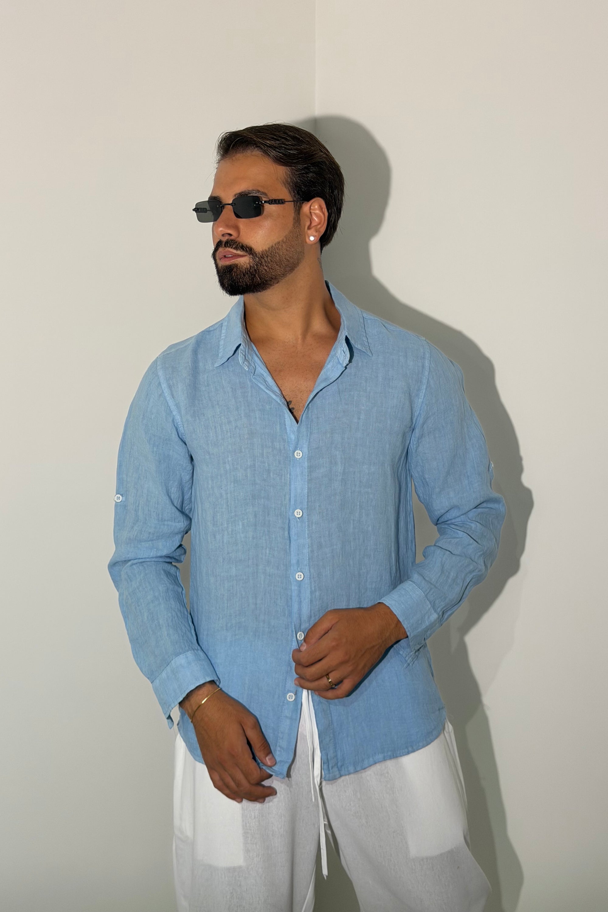 Camicia CAPRI azzurra Lino