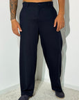 Pantalone CAPRI lino blu