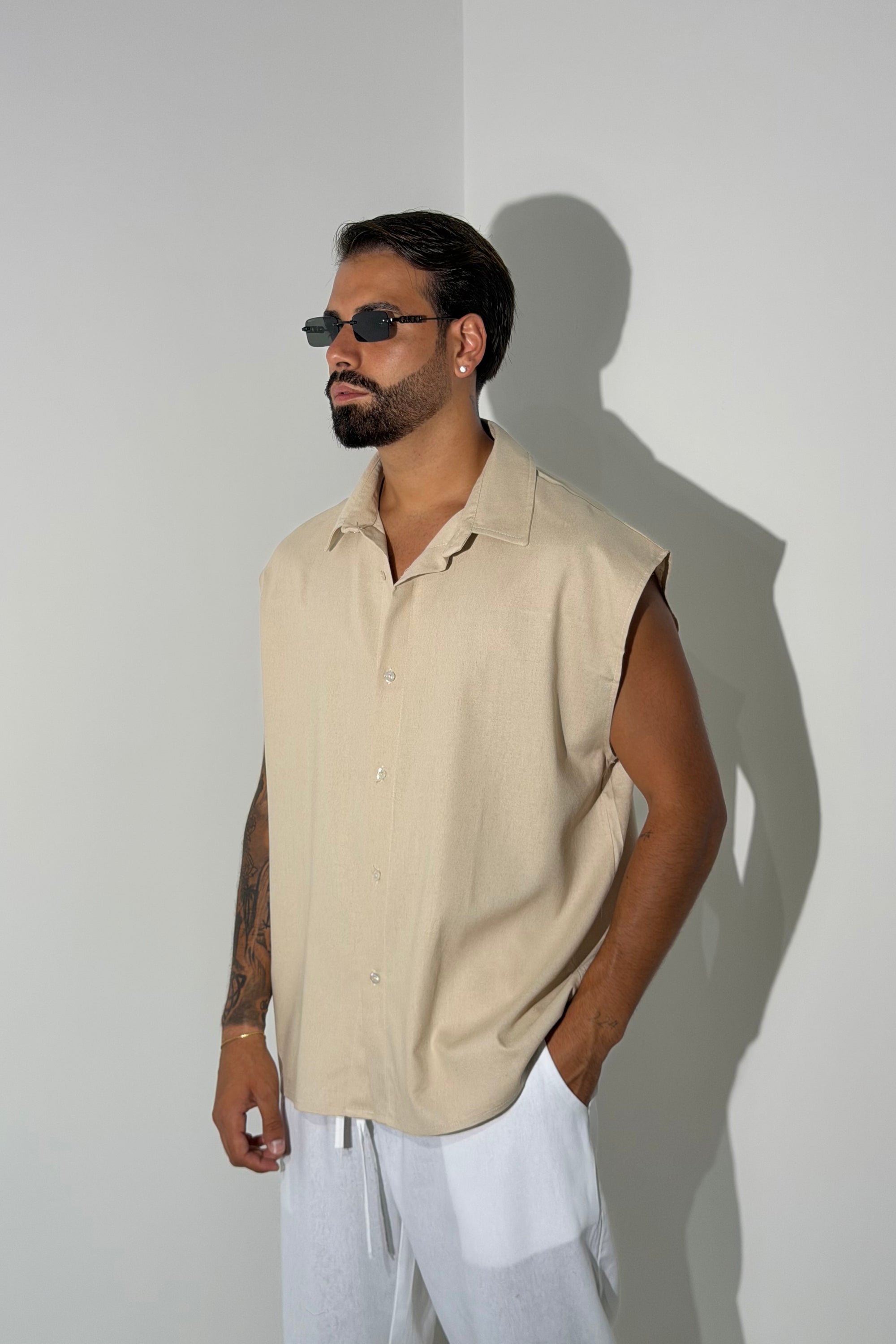 Camicia MIAMI Lino beige