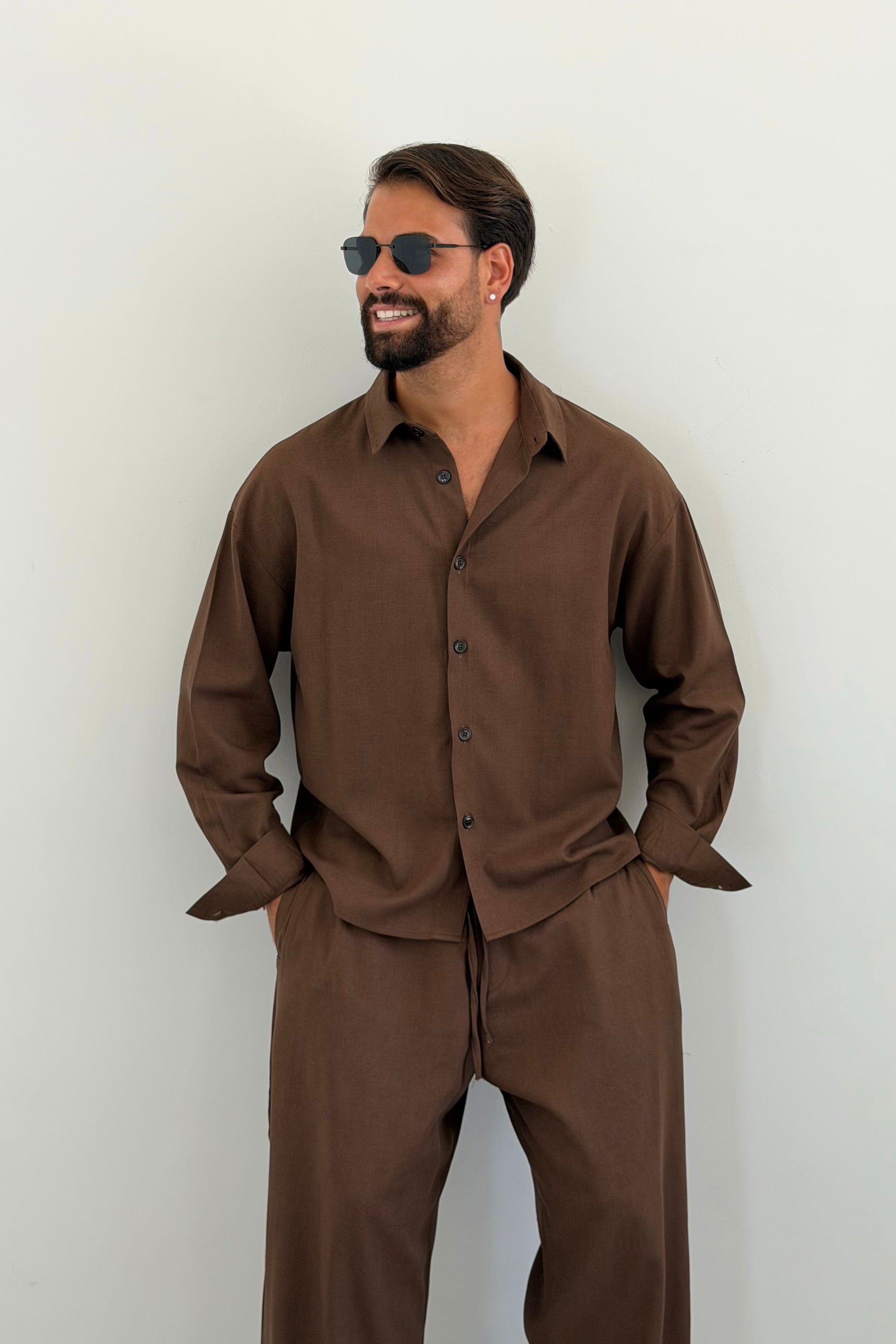 Coordinato MESSICO marrone LINO