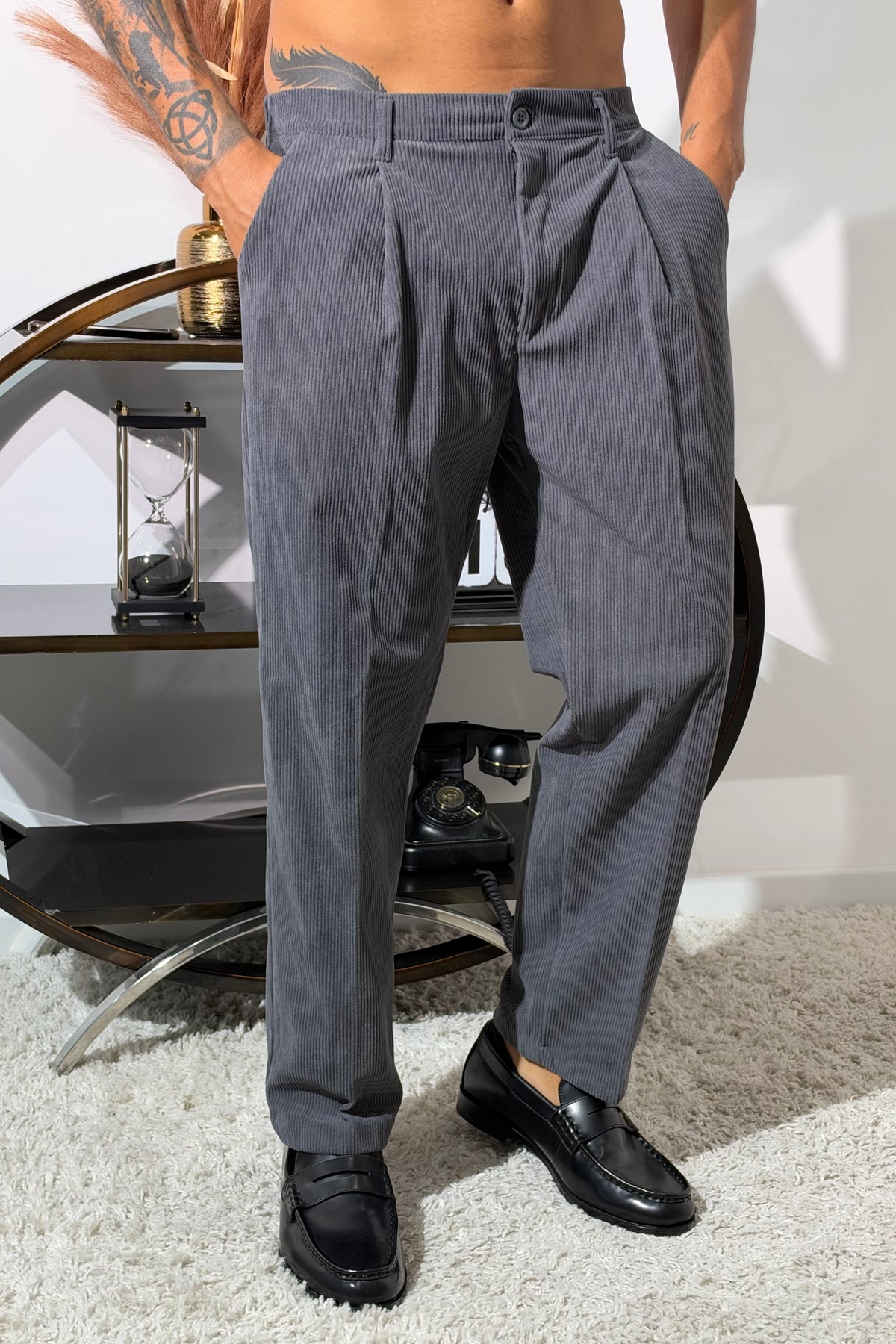 Pantalone VELLUTO grigio