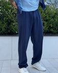 Pantalone LINO blu