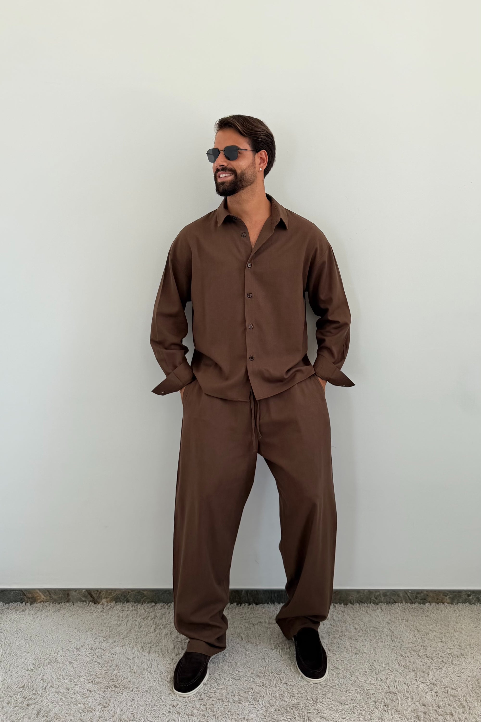Coordinato MESSICO marrone LINO